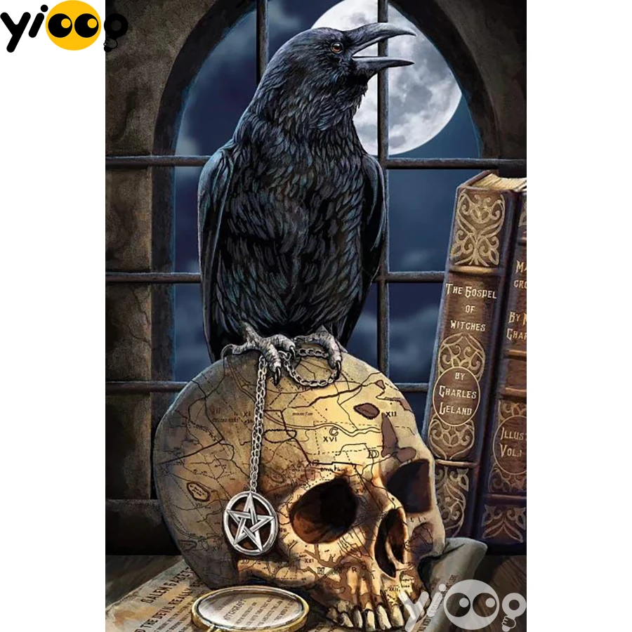 

Full Square/Round Diamond Embroidery Eagle on skeleton 5D Diamond Painting Rhinestone Mosaic Home Decor Gift AX3003