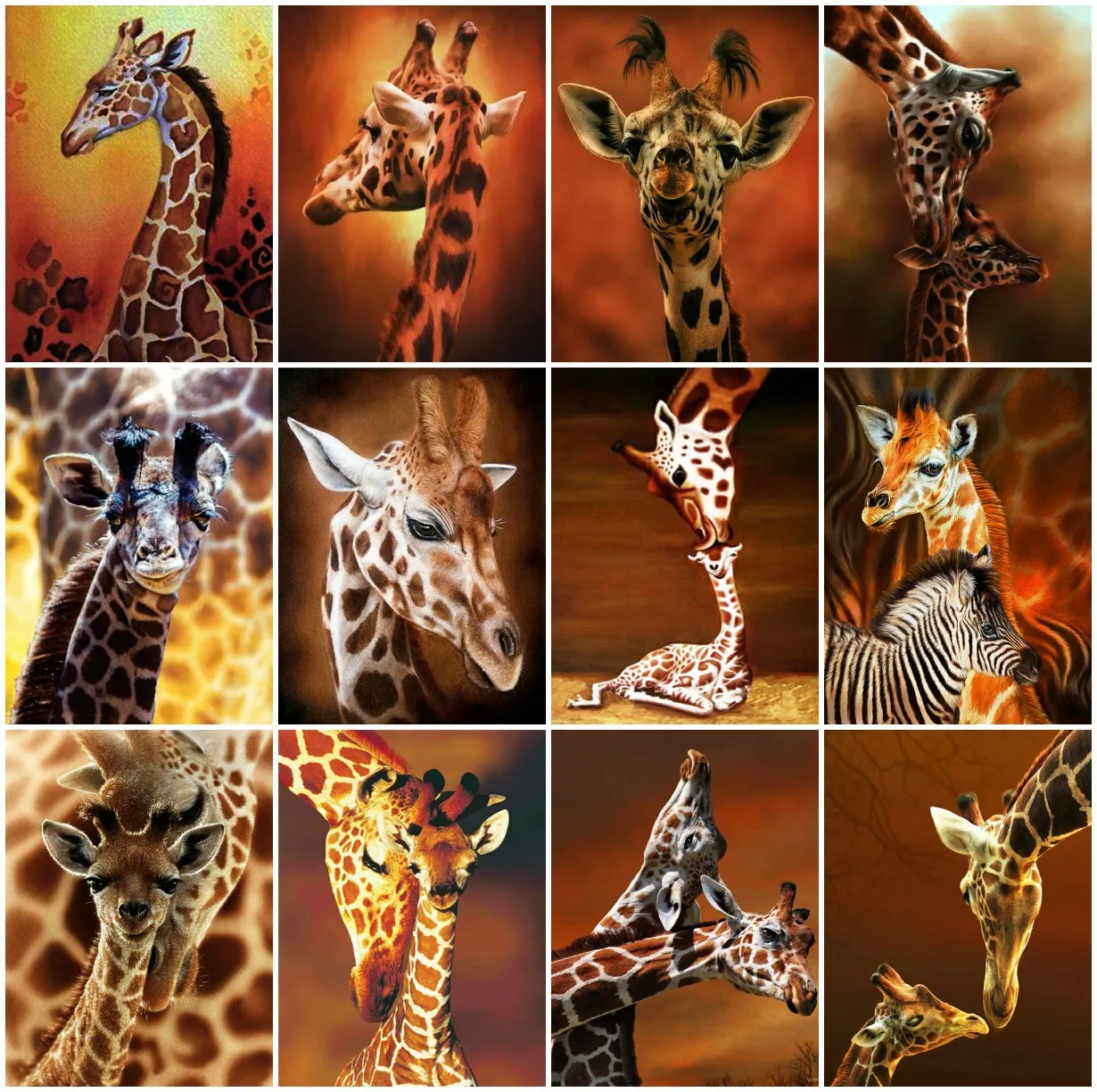 

AZQSD Diamond Embroidery Giraffe Mosaic Handmade Rhinestones Full Square Diamond Painting Animal Cross Stitch Home Decor Gift
