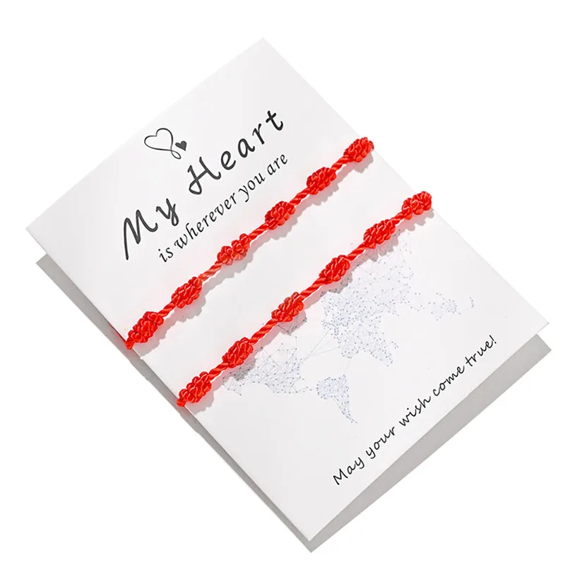 Ручной работы красный браслеты из нержавеющей стали для защиты женщин