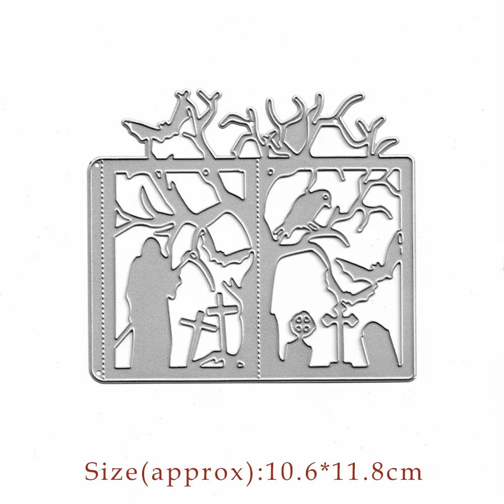 

Halloween Grave Devil Metal Cutting Dies Scrapbooking Photo Album Cards Making Craft Stencil Stamps and Slimline Dies
