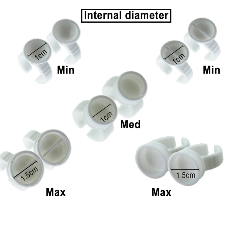 100 пластиковых чернил для тату кольцо подстаканник бровей губ маленький средний