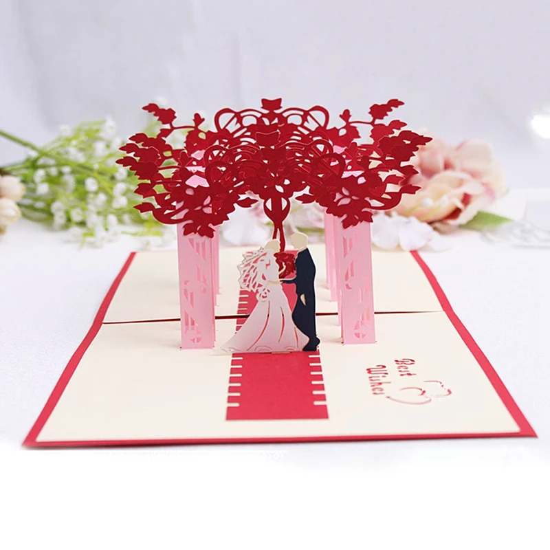 Sale 3D всплывающие поздравительные открытки на день Святого Валентина Свадебное