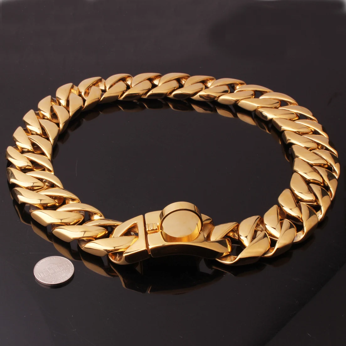 Economici Collare Dell'animale Domestico Per I Cani In Acciaio Inox Pesante Cane Collana Cuban Link Catena Di Formazione Collare Di Cane Di Pitbull Bulldog Fune Di Trazione