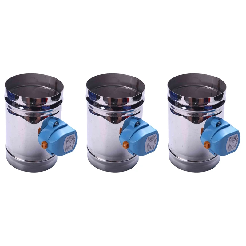 

New 3X 125Mm Stainless Steel Air Damper Valve HVAC Electric Air Duct Motorized Damper For 5 Inch Ventilation Pipe Valve 220V