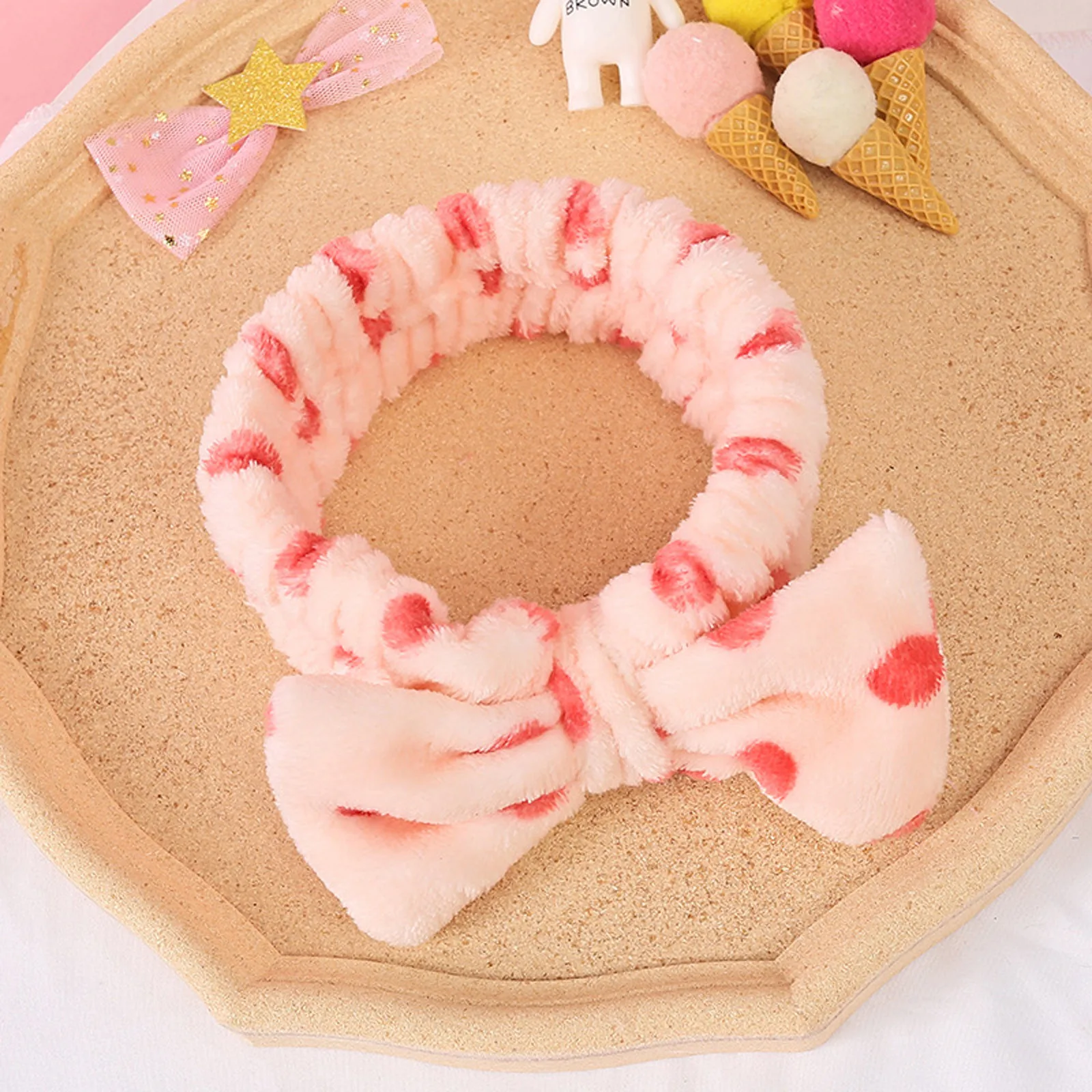 Повязка на голову фланелевая с бантом модная повязка для волос макияжа | Красота