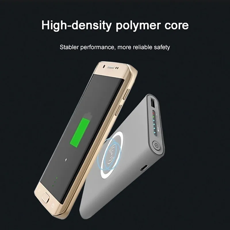Qi 30000mAh беспроводной внешний аккумулятор большой емкости внешняя батарея