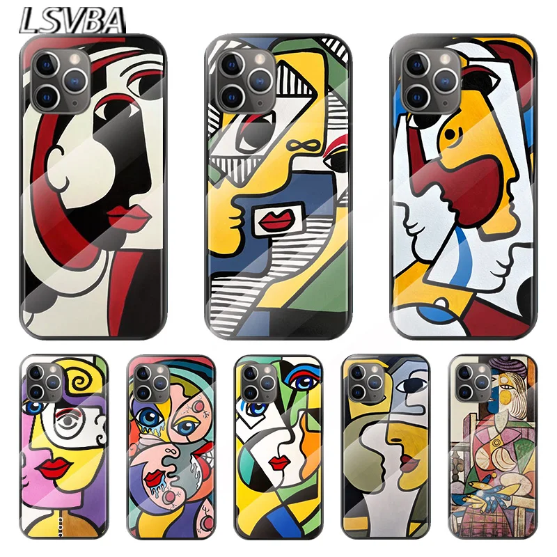 

Picasso Abstract Art For Apple iPhone 12 11 8 7 6 6S XS XR SE X 2020 Pro Max Mini Plus Tempered Glass Cover Phone Case