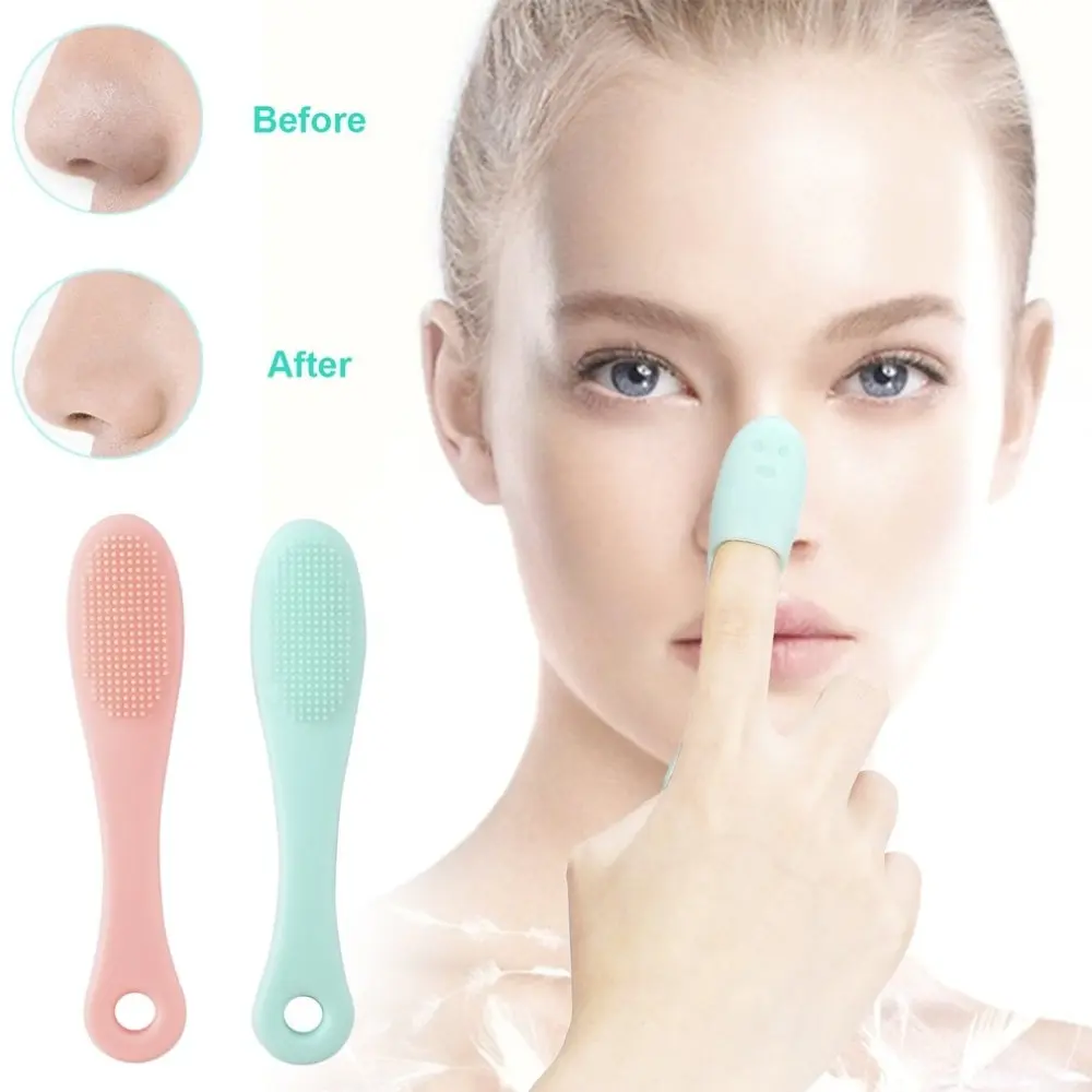 

1pc Small Soft Pore Cleaner Blackhead Remover Brush Face Brush Exfoliating Manual Face Brush Finger brush Nasal Wing Cleaning