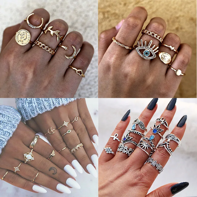 Женский винтажный комплект колец IF YOU набор свадебных обручальных в богемном