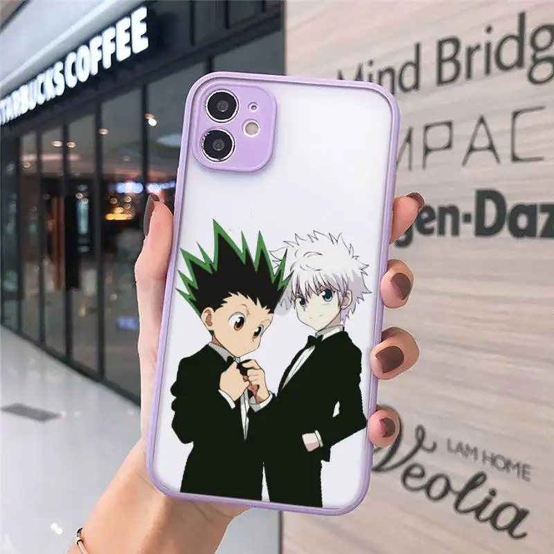 

Hunter X hunter Phone Case purple matte transparent For iPhone 7 8 x xs xr 11 12 pro plus max mini Clear Funda