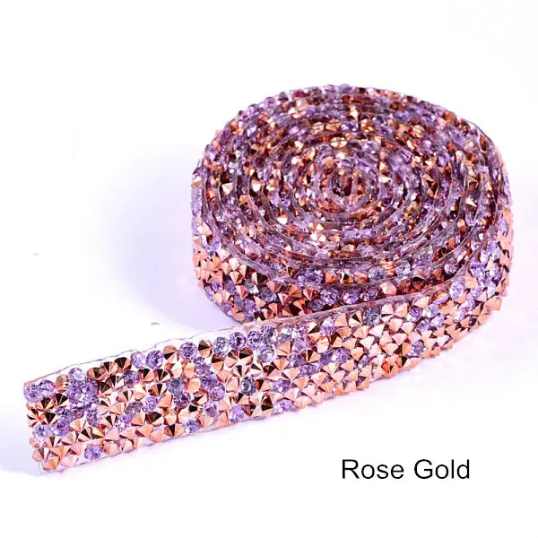 Rose Gold 1 ярд/Лот, ширина 15 м, много цветов, стразы, окантовка, кристалл, серебро, стразы, окантовка, пояс, стразы, отделка, сделай сам, B3838 - Цвет: Rose Gold