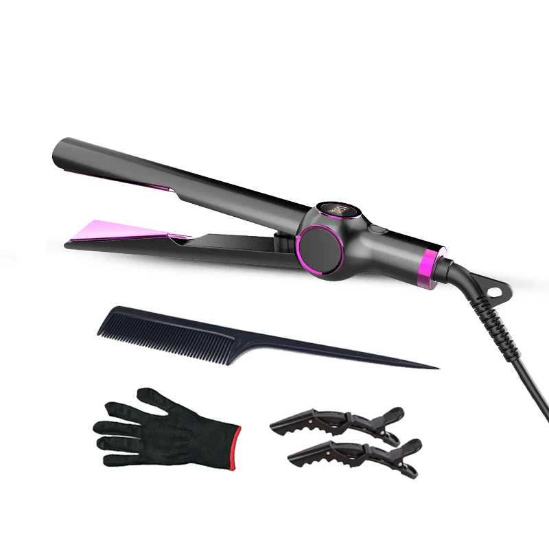 2in1 Керамика Мелированные волосы щипцы для завивки волос и выпрямитель