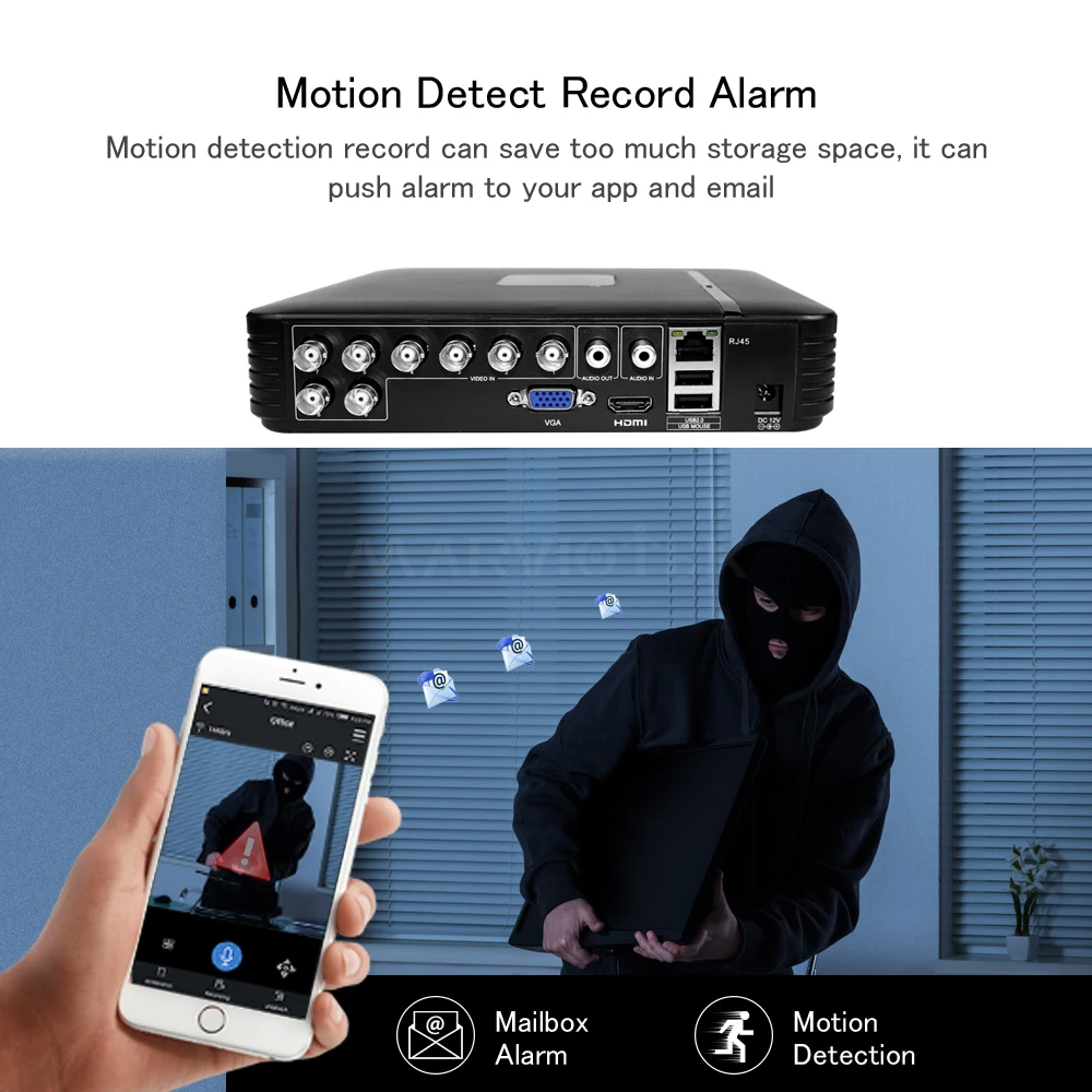 5 IN 1 CCTV NVR DVR Max 5MP Hybrid Mini Recorder IP 5M 4CH 960P 12CH 1080P 16CH Surveillance Video Motion Detect | Безопасность и