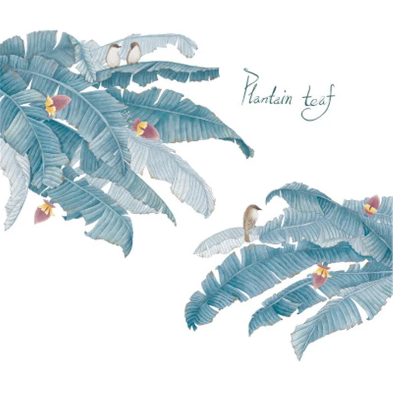 Скандинавский стиль банановый лист Настенная Наклейка для гостиной домашний