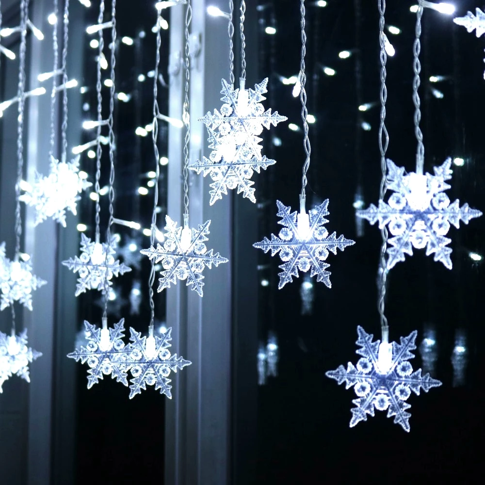 

Christmas Snowflakes LED String Lights Curtain Light Christmas Decorations for Home Christmas Ornaments New Year Navidad 2021