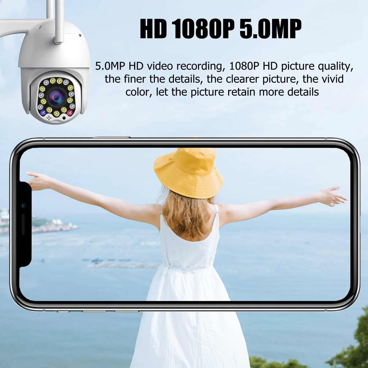 1080P PTZ IP камера Wifi наружная скорость купольная беспроводная видеокамера с Wi-Fi панорамирование 8X цифровой зум сеть видеонаблюдения