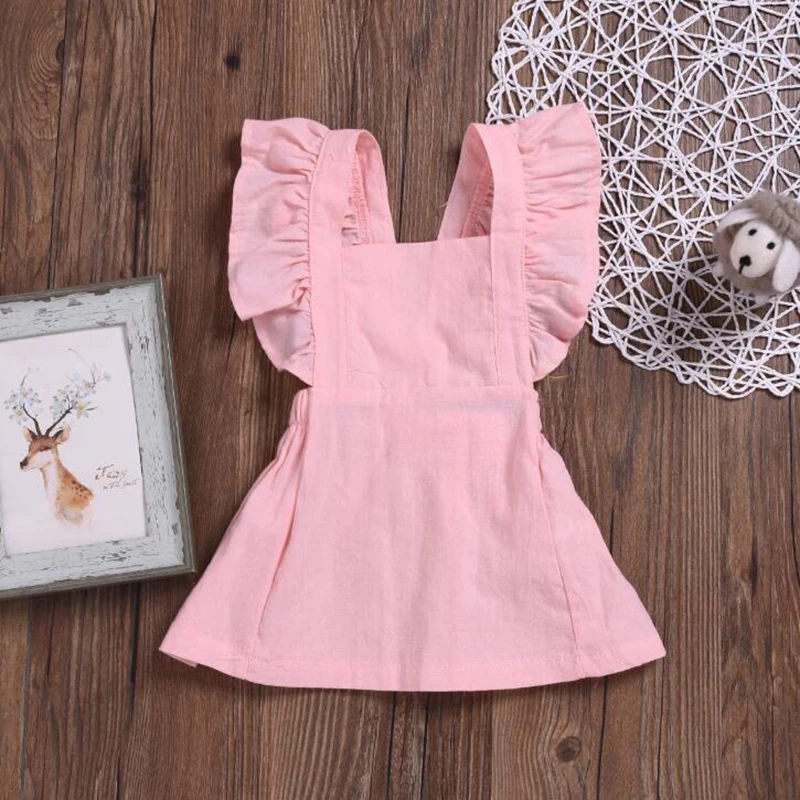 Детское платье для девочек детское однотонное хлопковое удобное милое цельное с