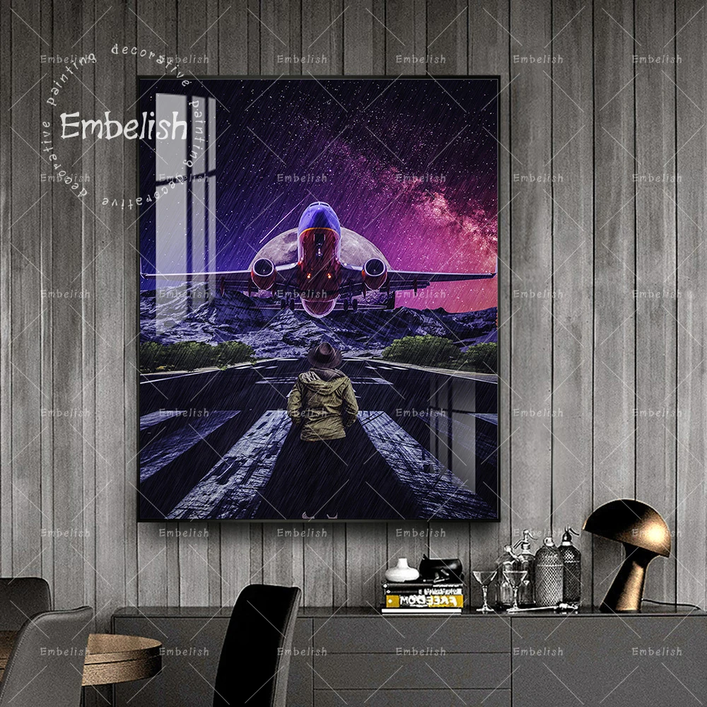 

Embelish 1 Pieces Posters and Prints on Canvas Wall Art Canvas Painting Classic Airplane Pictures Home Decoration for Livingroom