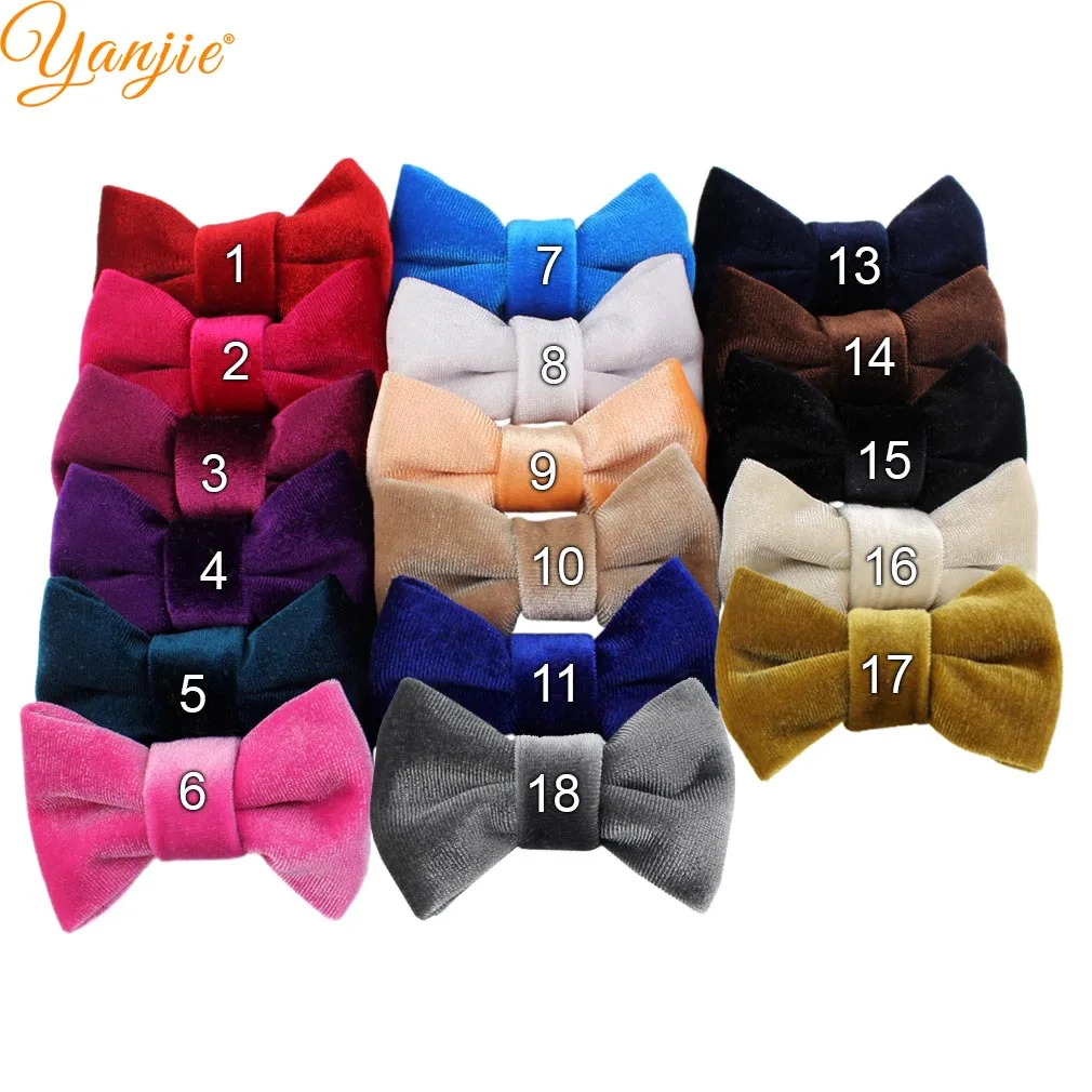 Маленький бант 10 шт./лот 2020 3 &quotБольшая бархатная Детская Брошь-бант для волос