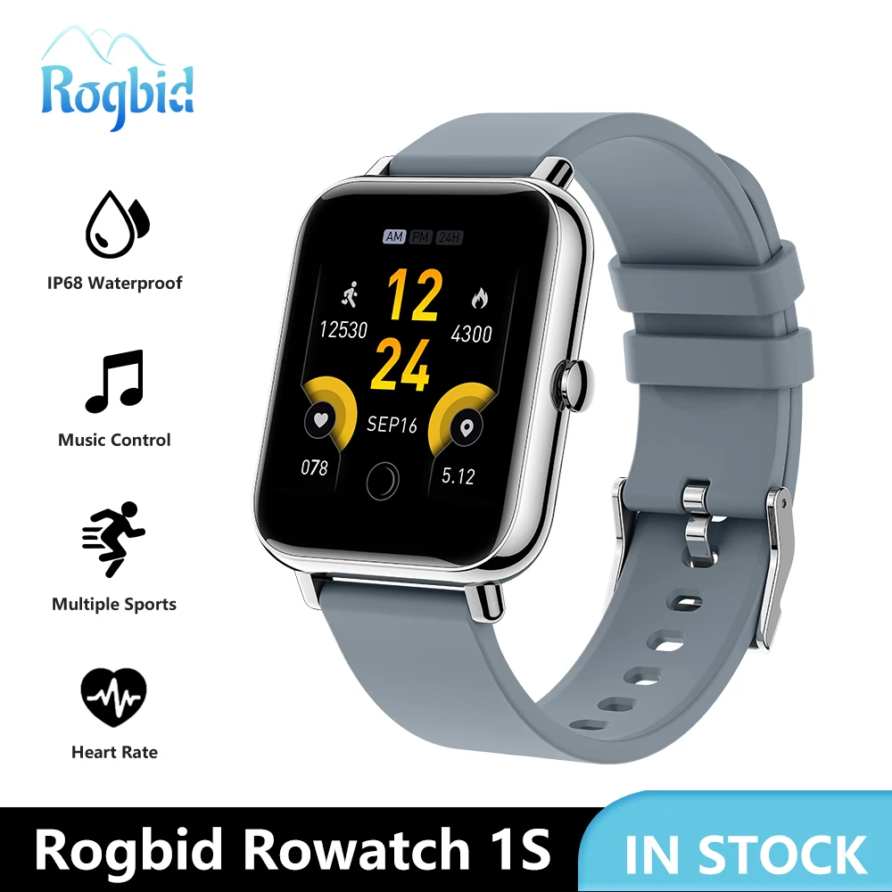 

Rogbid Rowatch 1S 1.69 Inch Smart Watch For Men Women Full Touch GPS Fitness Tracker IP68 Waterproof Bluetooth For Android IOS