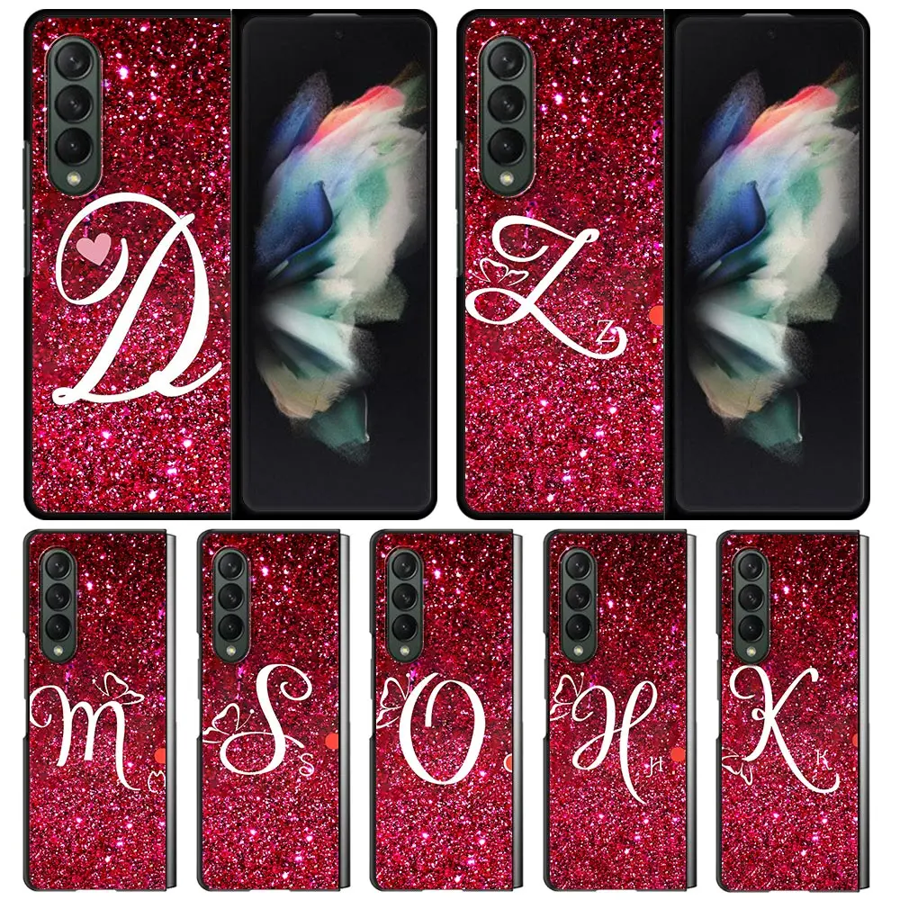 

Matte Case for Samsung Z Fold3 5G Phone Cover For Galaxy Z Fold 3 Hard Silicone Capa for ZFold 3 Shell Abstract Art Letters