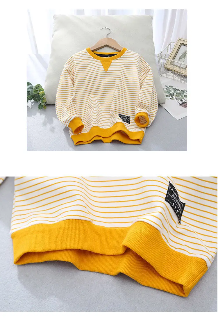 

Boy's Girls Sweatshirt Spring And Autumn New Style Children's Striped Pullover T-shirt Kids Fashion Clothes Unisex Clothes