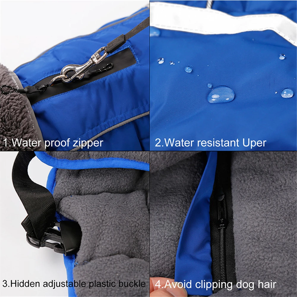 Dogs Pets Clothing Jacket Winter Waterproof Raincoat Soft Cotton Blanket Coat for Large and Small Dog Clothes Glowing Light |