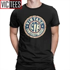 Мужская футболка с круглым вырезом, черная Винтажная футболка из 1973 хлопка, 100% оригинальных деталей