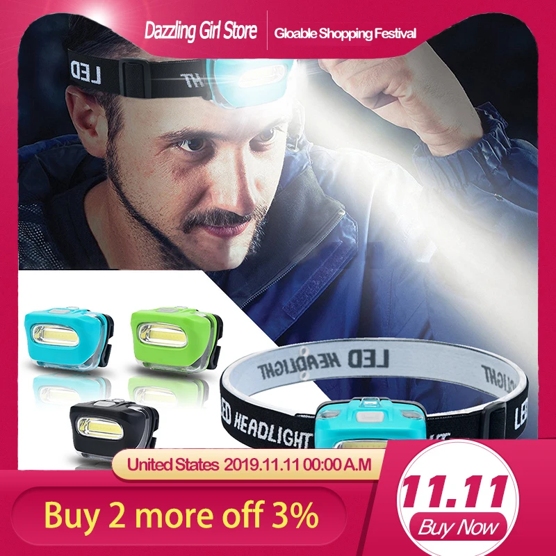 Хит продаж портативный COB светодиодный мини-налобный фонарь светильник для