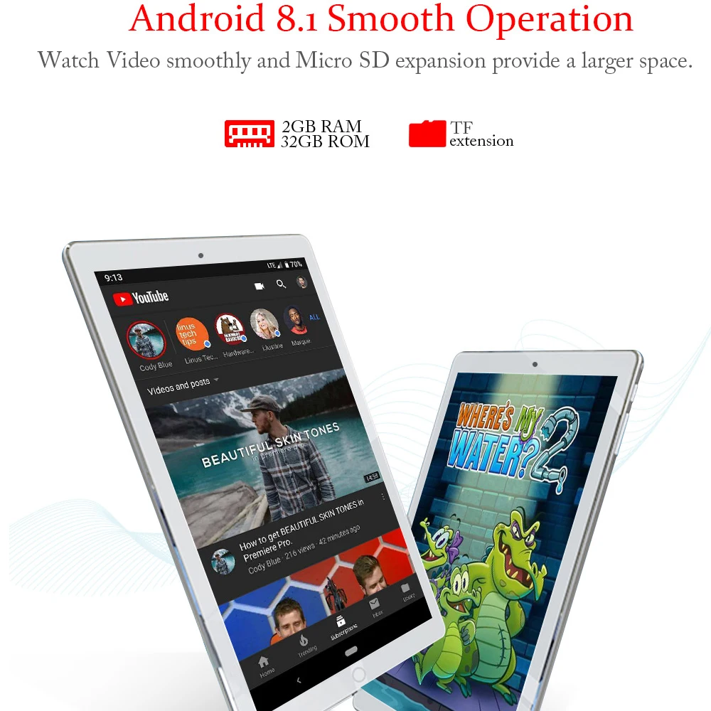 10 1 дюймов HD IPS 1280x800 сенсорный Экран 2 ГБ + 32 Octa Core Android 8 планшет 3G 4G Телефонный