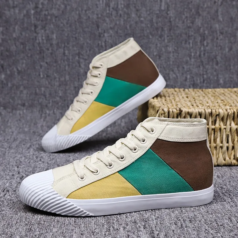 Осенние мужские кроссовки с высоким берцем Повседневная обувь без застежки на