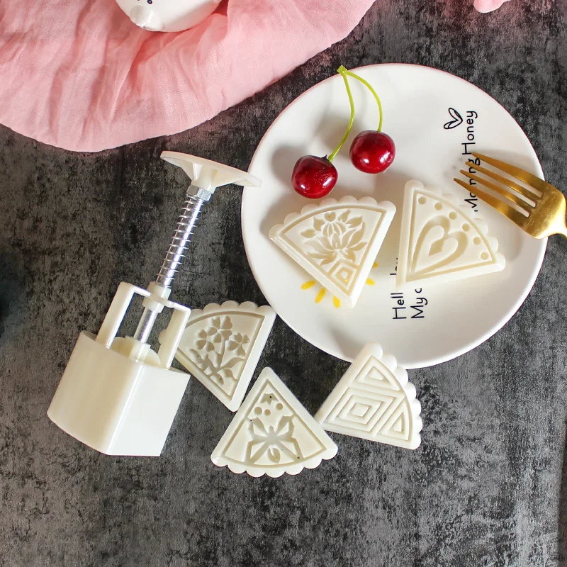 (50 г) DIY три угла луна торт плесень Mooncake Штамп Инструменты (с 5 шаблонов узоров) | Дом