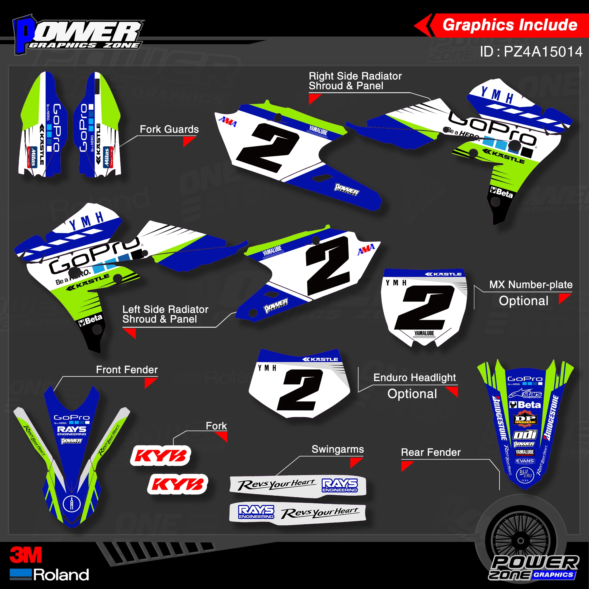 Персонализированные графические фоны PowerZone Team наклейки 3M Набор наклеек для YAMAHA