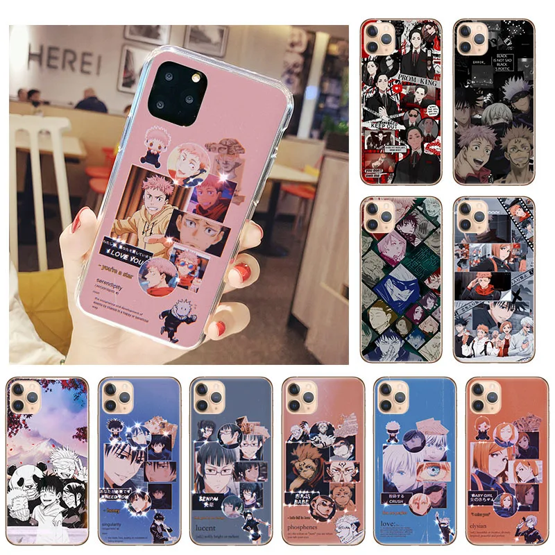 Comic Anime Jujutsu Kaisen Phone Cover for IPhone 11 12 Pro Max X XS XR 7 8 7Plus 8Plus 6S 5s SE2 12mini Soft Clear Case Funda