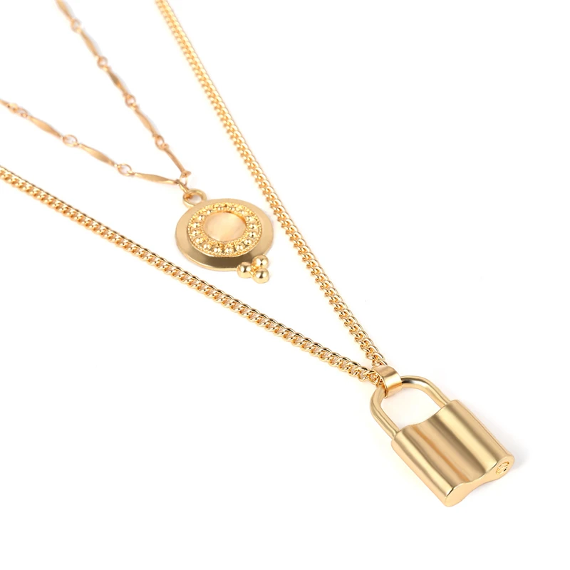 SOHOT широкое преувеличенное панк сплав многослойное женское ожерелье с подвеской