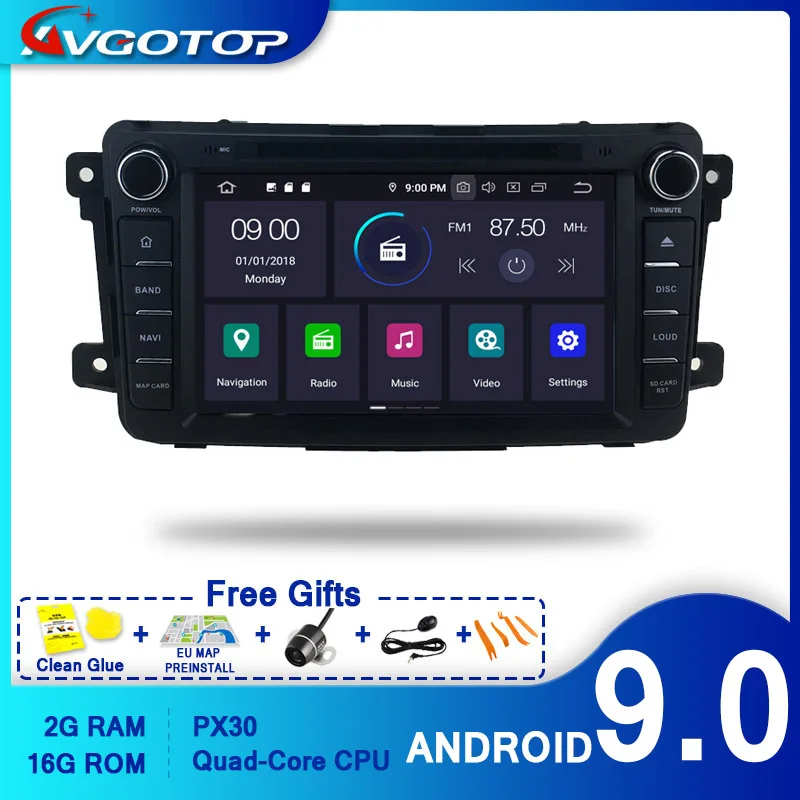 Автомобильный мультимедийный плеер AVGOTOP 2 + 16 ГБ/4 64 ГБ Android 9 Bluetooth GPS для MAZDA CX9 2009