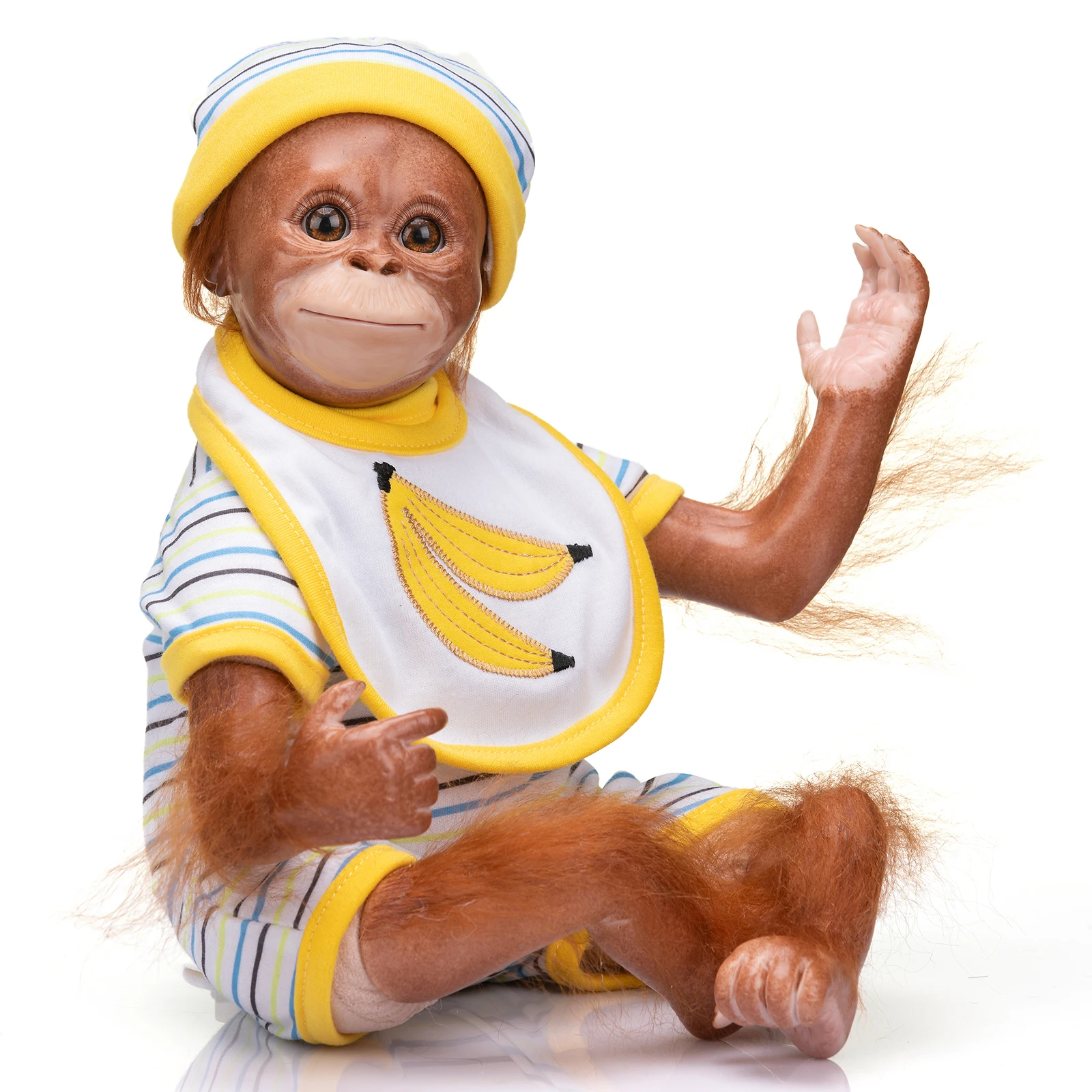 

45 см, обезьянка новорожденная, очень мягкая силиконовая виниловая Гибкая Коллекционная плюшевая кукла-животное, игрушки в подарок