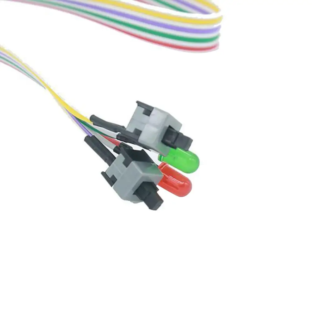

50cm On/Off/Reset 2 Switch LED Light PC Computer Motherboard Power Cable