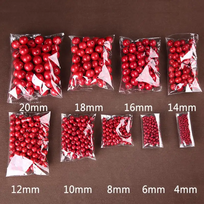 Круглые бусины из натурального дерева с большим отверстием 4-20 мм | Дом и сад