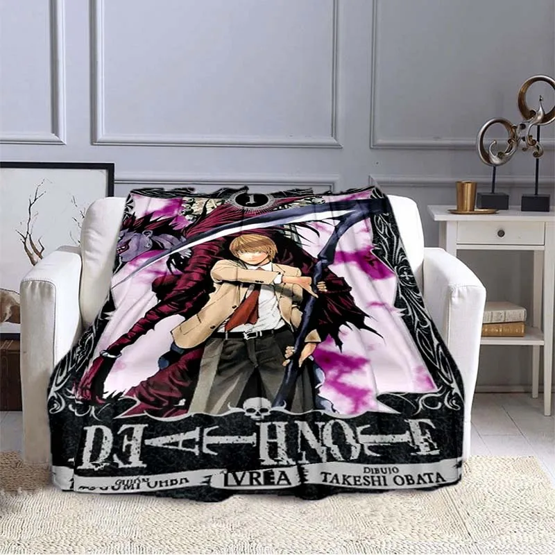 Одеяло с 3D-принтом из аниме Death Note японское Фланелевое покрывало рисунком
