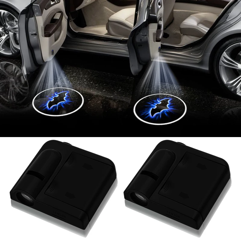 2 шт. беспроводной автомобильный светильник с логотипом летучей мыши дверной