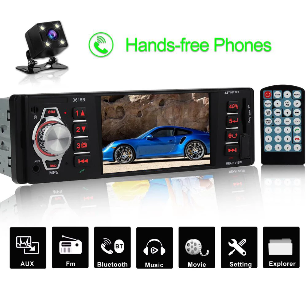 1 Din автомагнитола 1din Автомагнитола 3 9 дюймов Mp5 плеер Fm Bluetooth Usb поддержка камеры
