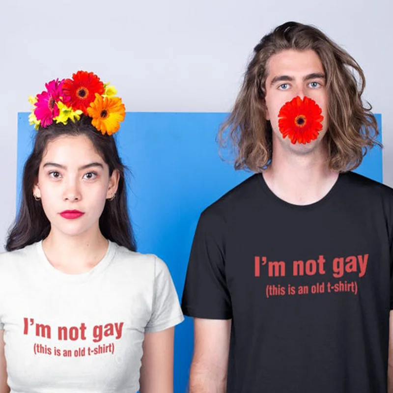 Футболка Lgbt I'm Not Gay одежда для лесбиянок мальчики девочки поцелуй радуги футболка унисекс повседневная