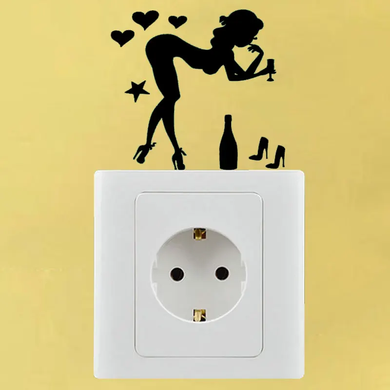 YJZT сексуальные горячие виниловые наклейки на стену светильник парикмахерской