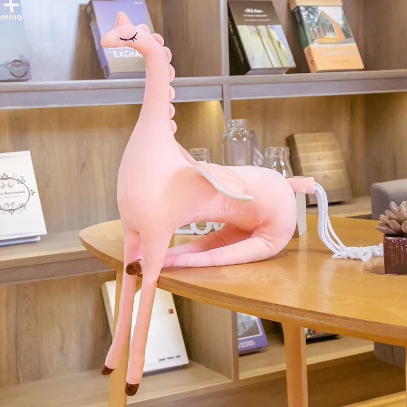 

Pink Arrogant Angel Unicorn Plush Toy Stuffed Animal Doll Flying Wings Princess Unicornio Plushies Gift Model Toy Girl Gifts