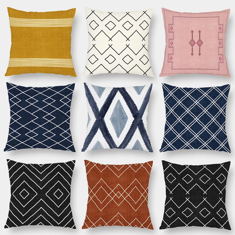 

45x45cm Pillow Cover Geometric Printed Pillowcase Sofa Bed Luxury Throw Pillow Cover Home Decorative Pillows for Living Room