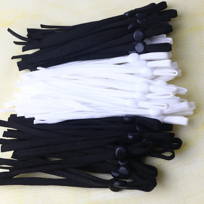 100 шт. черный белый цвет на плоской подошве Эластичная лента нейлон резиновый