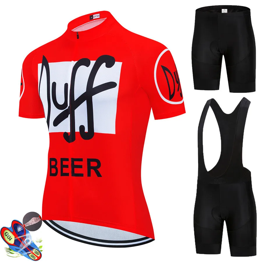 

New Pro Team Duff Cycling Clothing MTB Cycling 19D Gel Bib Shorts Men Bike Jersey Set Ropa Ciclismo Triathlon Maillot Sport Wear