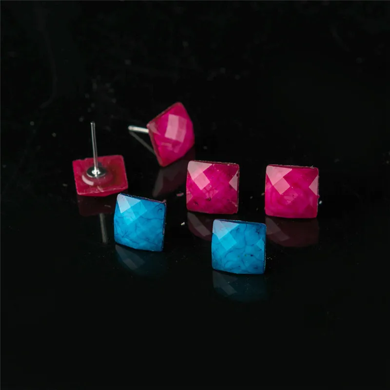 Женские серьги гвоздики с цветком из смолы 12 пар/Лот ювелирное изделие в