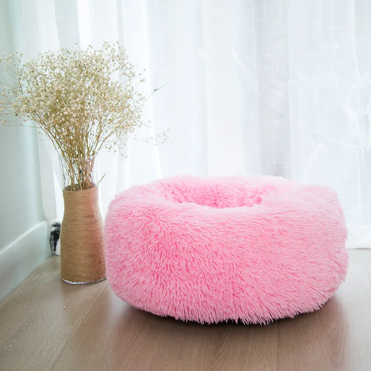 pink 2 Супер мягкая кровать для питомца питомника собака Круглые Солнцезащитные очки «Зима, теплый спальный мешок из удлиненного плюша в стиле «Щенячий Подушка Мат Портативный Товары для кошек 46/50/60 см - Цвет: pink 2